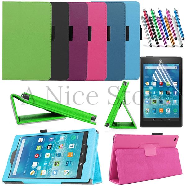 Amazon Kindle Fire HD 8 8.0" Tablet 2015 New PU Leather Case Folio Cover Stand