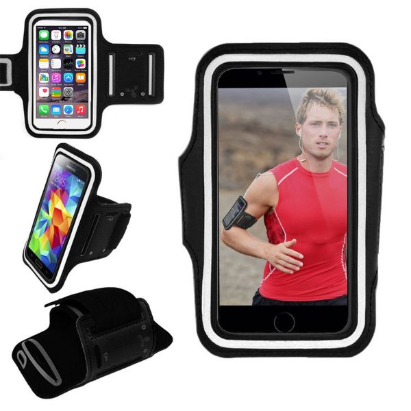Armband, Universal Premium Water Resistant Jogging Sport Armband with Key Holder for Smart Phone, Black