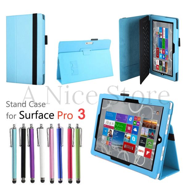 Microsoft Surface Pro 3 Premium PU Leather Folding Folio Stand Case Cover