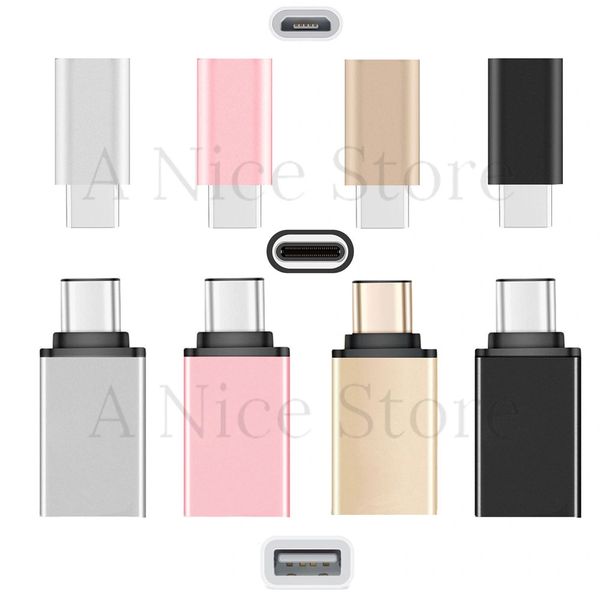 [2 in 1 Pack] Type C OTG, Type C to USB Adapter + Type C to Micro USB Adapter, Converts/Connects USB Type-C input/output to 3.0 USB/Micro USB, For Power/data/File transfer