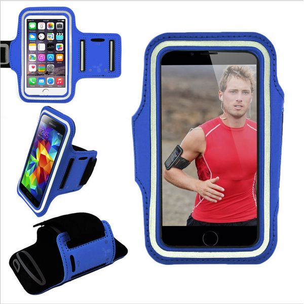 Armband, Universal Premium Water Resistant Jogging Sport Armband with Key Holder for Smart Phone, Blue