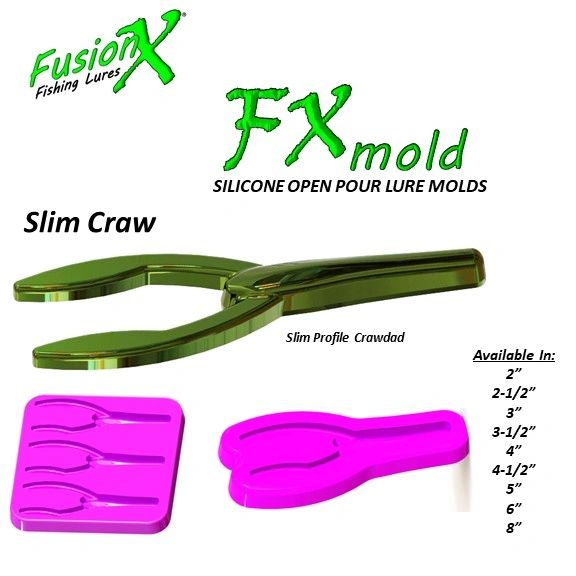 FX Mold - Slim Craw Crawdad Mold (2, 2-1/2, 3, 3-1/2, 4, 4-1