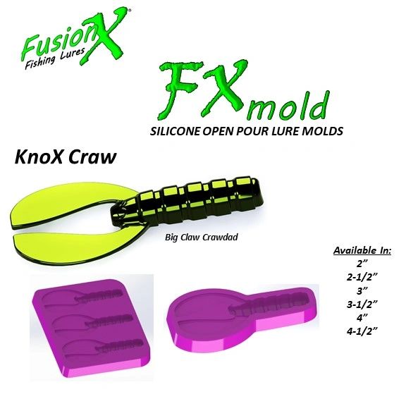 FX Mold - KnoX Craw Crawdad (2, 2-1/2, 3, 3-1/2, 4, 4-1/2) 4420 4425  4430 4435 4440 4445