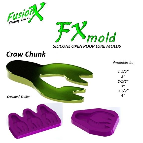 FX Mold - Craw Chunk Jig Trailer (1-1/2, 2, 2-1/2, 3, 3-1/2