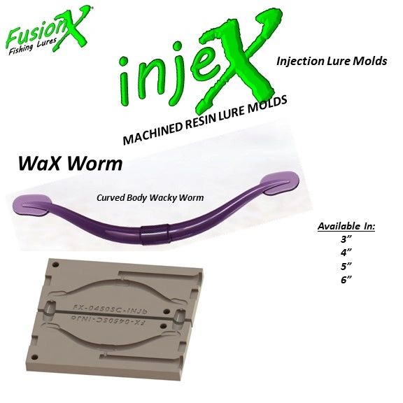 InjeX Injection Mold WaX Worm Wacky Worm (3", 4", 5", 6", 8") 0430 0440 0450 0460 0480