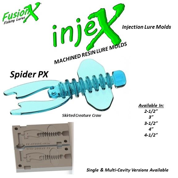InjeX Injection Mold - Spider PX Creature Lure (2-1/2, 3, 3-1/2, 4, 4-1/ 2) 5725 5730 5735 5740 5745