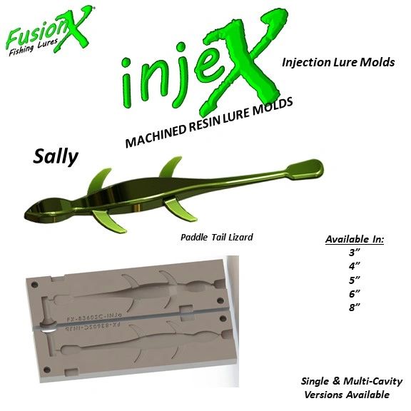 InjeX Injection Mold - Sally Lizard Salamander Lure (3, 4, 5, 6, 8)  8330 8340 8350 8360 8380