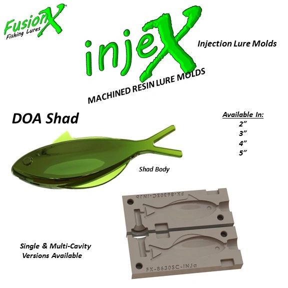 InjeX Injection Mold - DOA Shad (2, 3, 4, 5) 8620 8630 8640 8650