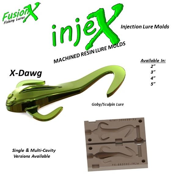 InjeX Injection Mold - XDawg Goby Sculpin Lure (2, 3, 4, 5, 6) 8820  8830 8840 8850 8860 X-Dawg X Dawg
