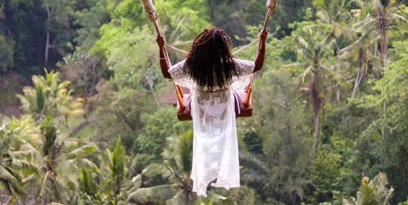 Swinging on a swing 