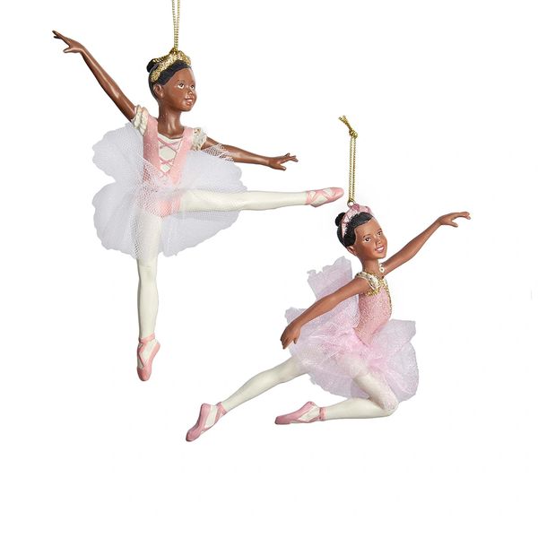 Teen Girl Ballerina Ornaments, Set of Two