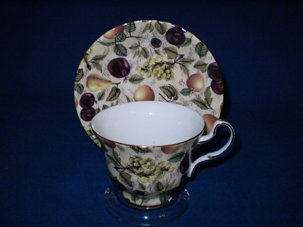 Fruit chintz cup and saucer