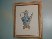Hand colored restrikes Blue Teapot