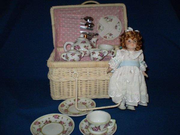 Little Girl Tea set Birthstone doll October