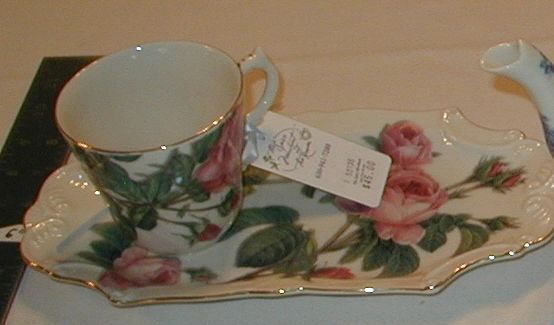 Romantic rose tray and cup