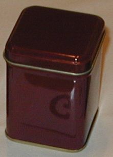 50 gram square tin Burgundy