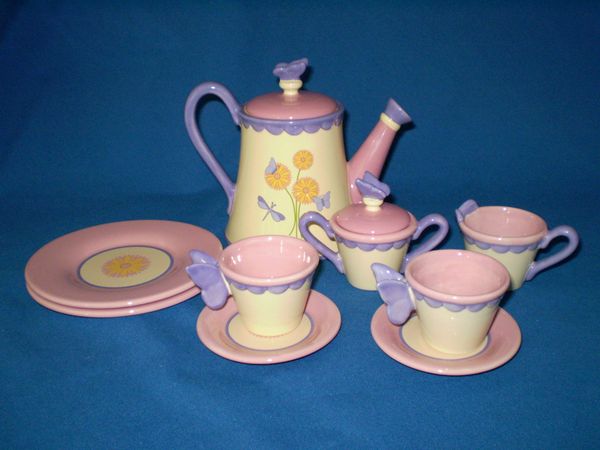 Beige and Pink tea set