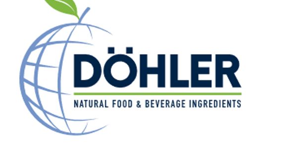 Logo of Döhler with a green leaf and globe design.