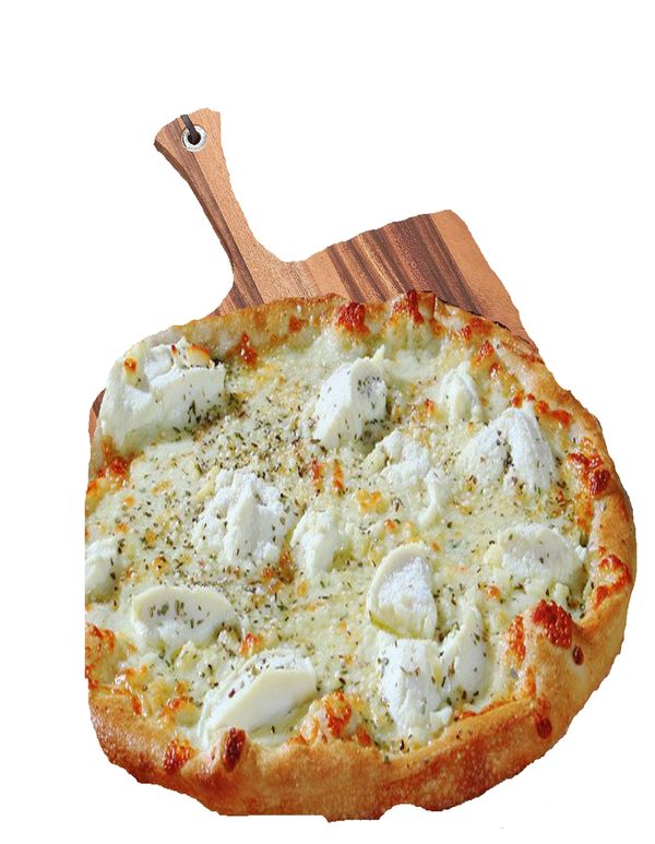 A fresh pizza placed on a clean plate.