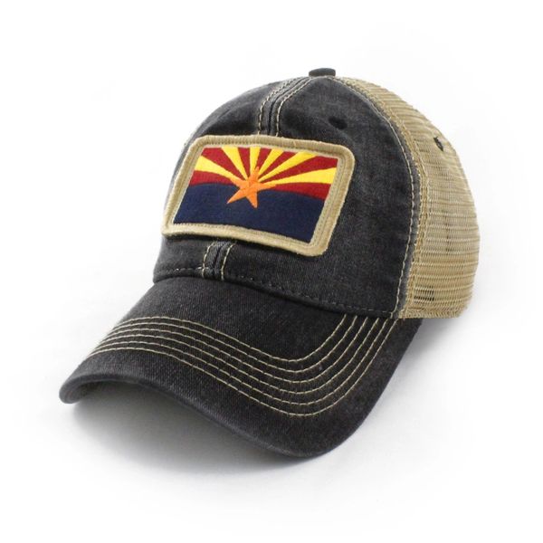 Arizona State Flag Hat, Black | S.L. Revival Co - Americana Clothing ...