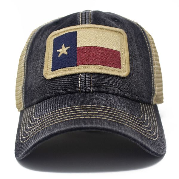 Texas Flag Patch Trucker Hat, Black | S.L. Revival Co - Americana ...