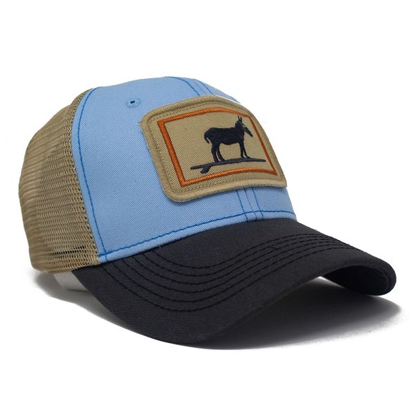 Surfing Jackass Structured Trucker Hat, Sky Blue and Charcoal | S.L ...