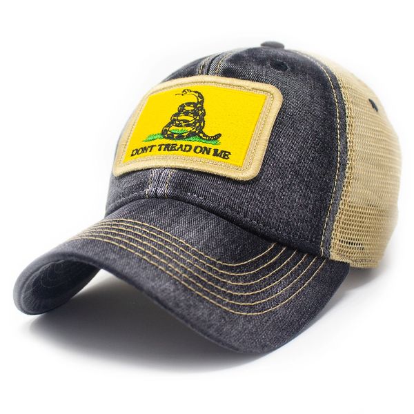 Gadsden Don't Tread on Me Flag Trucker Hat, Black | S.L. Revival Co ...