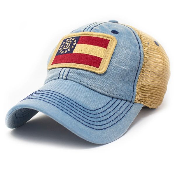 Flag Patch Trucker Hat, Americana Blue S.L. Revival Co