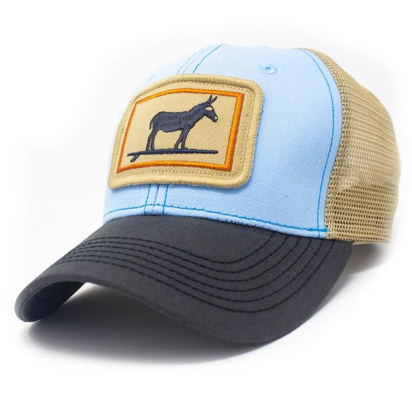 Surfing Jackass Structured Trucker Hat, Sky Blue and Charcoal | S.L ...