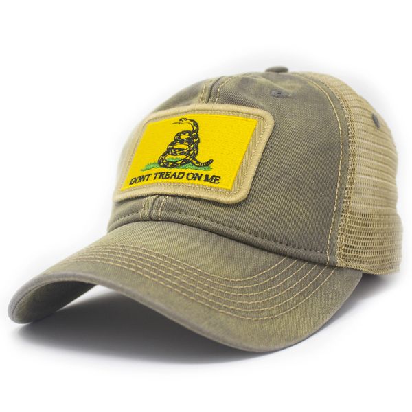 Gadsden Don't Tread on Me Flag Trucker Hat, Drifter Gray | S.L. Revival