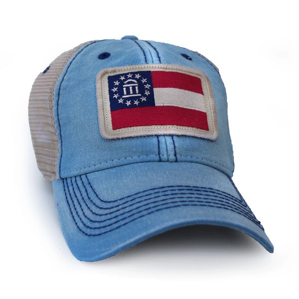 Flag Patch Trucker Hat, Americana Blue S.L. Revival Co