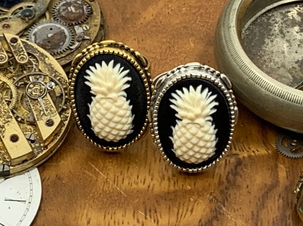 Pineapple Cameo Ring Adjustable