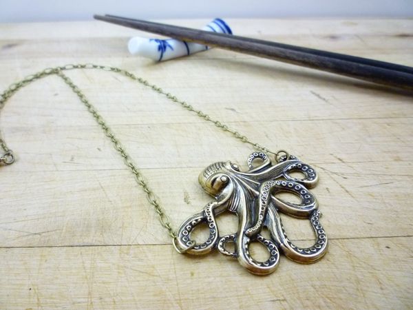 Iconic Steampunk Octopus/Kraken Necklace