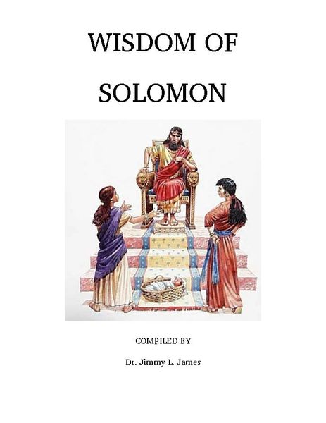 Wisdom of Solomon in English By Dr. Jimmy James