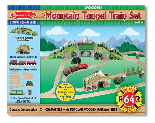 Wooden train discount set tunnel