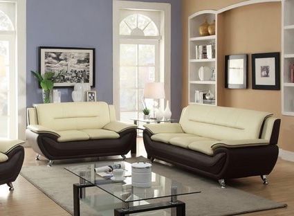 #858 2PC CREAM/BURGUNDY SOFA & LOVE! | Discount Furniture Atlanta ...