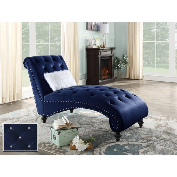 DD BLUE VELVET CHAISE LOUNGE Discount Furniture Atlanta Sectionals 499+