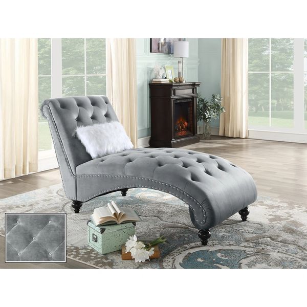 Silver crushed discount velvet chaise lounge