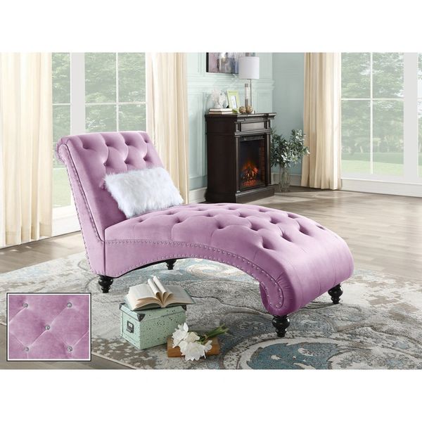 Pink velvet 2025 chaise lounge