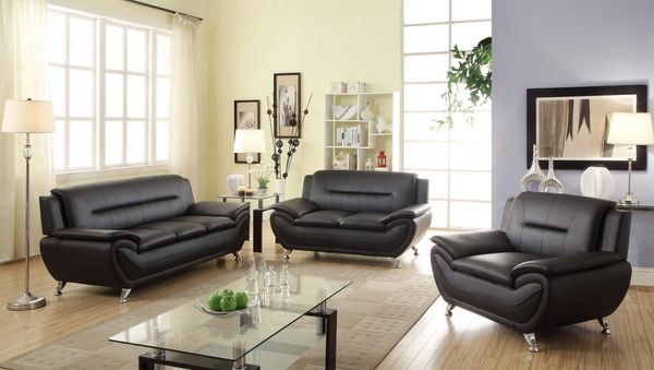 Black sofa discount and chair set