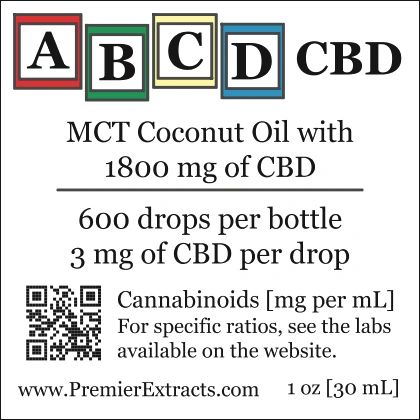 Two bottles of ABCD CBD 1800mg