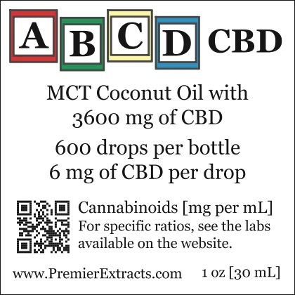 Two bottles of ABCD CBD 3600mg