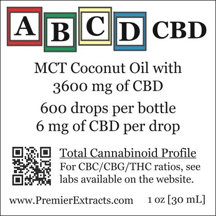 Three bottles of ABCD CBD 3600mg