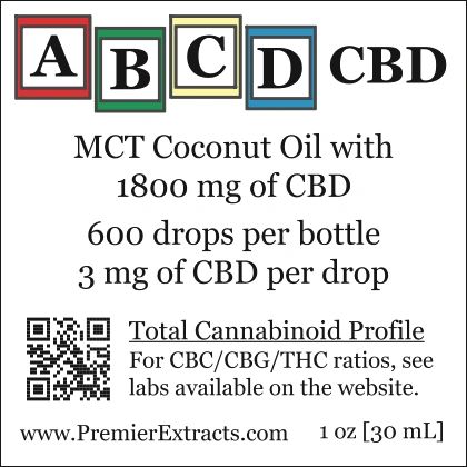 Three bottles of ABCD CBD 1800mg