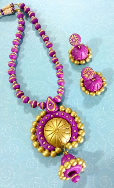 Fuschia and Gold Kavya Mala Set!!!