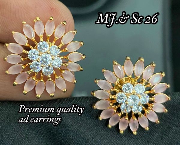 Lovely Sunflower AD Stone Big Studs-Honey Color !!!!