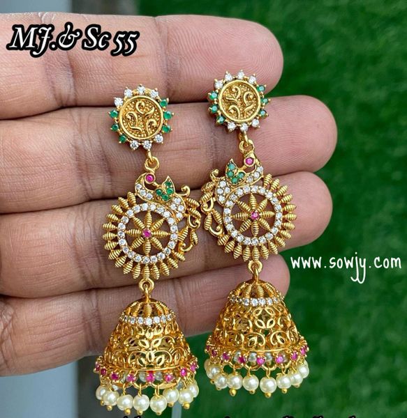Lovely Light Weighted Long Peacock Jhumkas!!!