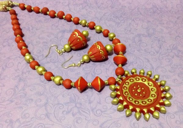 Red and Gold Chakra Design on Polymer Clay!!!!