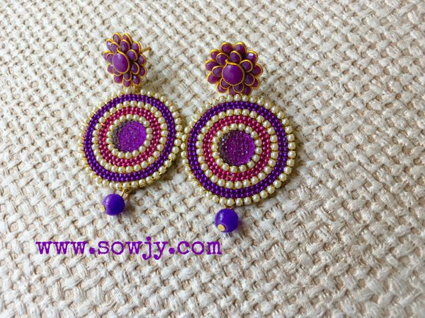 Grand Light weighted party Wear Earring in Pink and Purple!!!