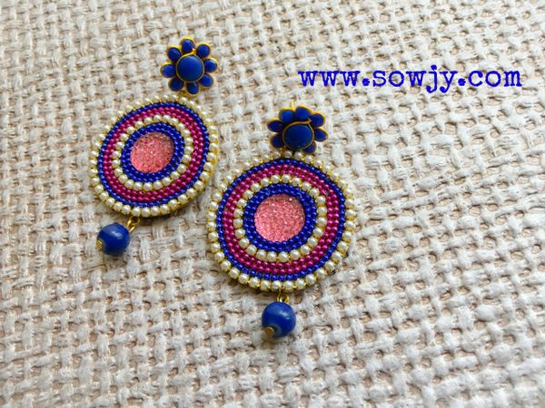 Grand Light weighted party Wear Earring in Pink and Blue!!!!